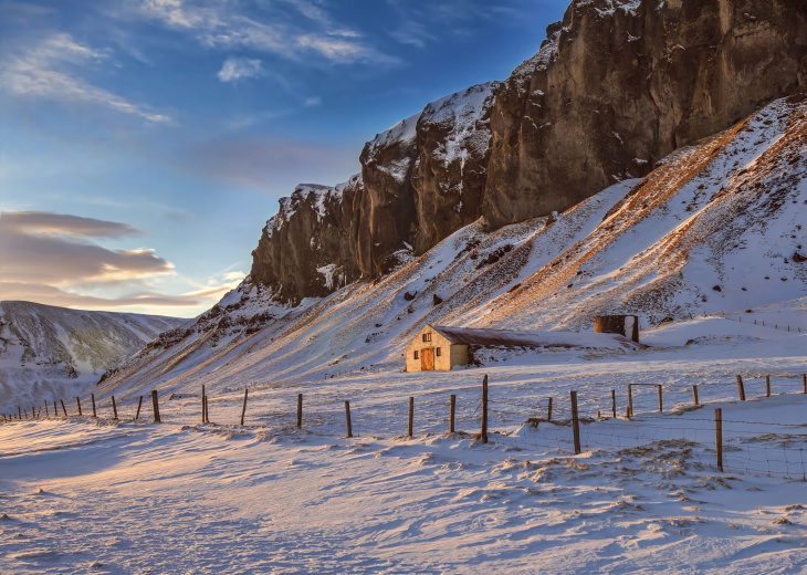 Paysage neige Islande