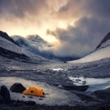 Camping glacier Islande