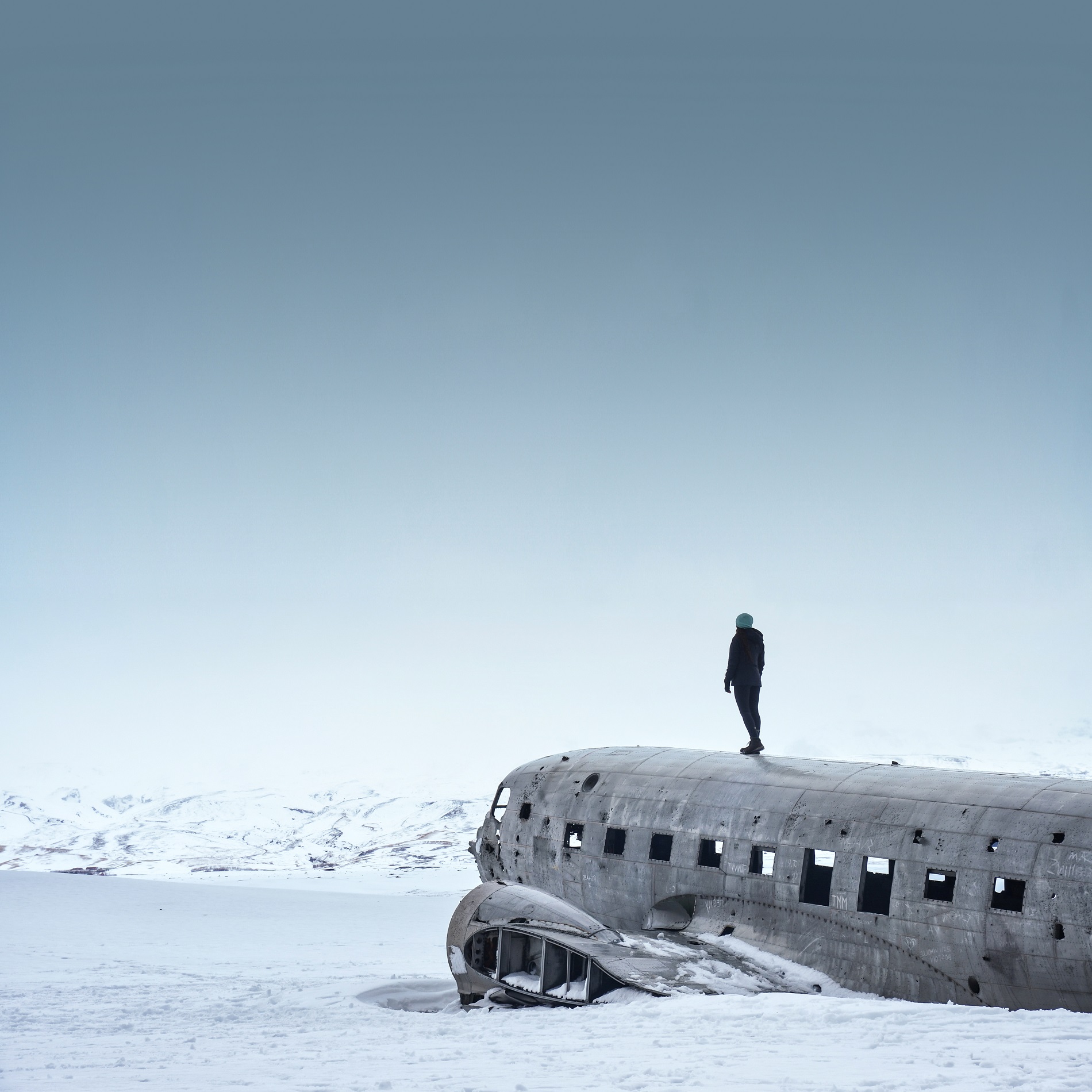 Avion neige Islande